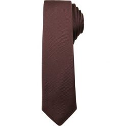 Jednokolorowy Krawat Męski, Śledź - 5 cm - Angelo di Monti, Brązowy KRADM1415. Pomarańczowe krawaty męskie Angelo di Monti, bez wzorów. Za 25,00 zł.