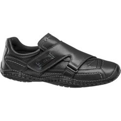 Półbuty męskie AM SHOE czarne. Czarne półbuty męskie AM SHOE, bez wzorów, ze skóry, bez zapięcia. Za 179,90 zł.