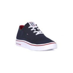 Buty Tommy Hilfiger 403 TEXTILE. Niebieskie trampki męskie TOMMY HILFIGER, bez wzorów, bez zapięcia. Za 260,93 zł.