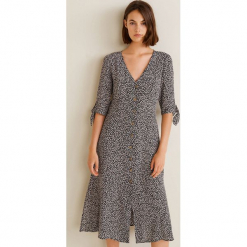 Mango - Sukienka Daisy. Szare sukienki mini Mango, na co dzień, l, z poliesteru, casualowe, z krótkim rękawem, proste. W wyprzedaży za 99,90 zł.