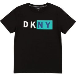 Dkny - T-shirt dziecięcy 164-176 cm. Czarne t-shirty chłopięce DKNY, z nadrukiem, z dzianiny, bez rękawów. W wyprzedaży za 129,90 zł.