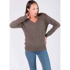 Kaszmirowy sweter w kolorze brązowym. Pomarańczowe swetry damskie Just Cashmere, xl, bez wzorów, z kaszmiru, bez rękawów, bez kaptura. W wyprzedaży za 299,95 zł.