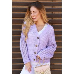 Kardigan MARTILIS PURPLE. Fioletowe bluzy damskie IVET, bez wzorów, z dzianiny. W wyprzedaży za 79,00 zł.
