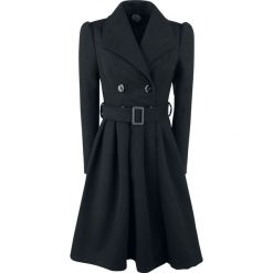 Płaszcze damskie: H&R London Black Vintage Swing Coat Płaszcz damski czarny
