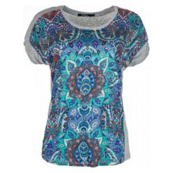 Desigual T-Shirt Damski Sevilla S Szary. Szare koszulki damskie Desigual, s, bez wzorów, bez kołnierzyka, z krótkim rękawem. W wyprzedaży za 176,00 zł.