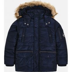 Mayoral - Kurtka dziecięca 128-172 cm. Niebieskie kurtki chłopięce Mayoral, bez wzorów, z poliesteru, krótkie, bez kaptura. W wyprzedaży za 179,90 zł.
