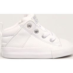 Converse - Trampki dziecięce. Białe trampki dziewczęce Converse, bez wzorów, z gumy, na sznurówki. Za 199,90 zł.