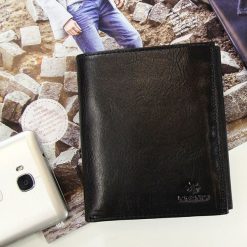 Skórzany portfel męski KRENIG Classic 12040 czarny - Czarny. Czarne portfele męskie Krenig, bez wzorów, ze skóry. Za 159,99 zł.