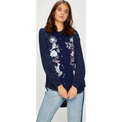 Desigual - Koszula. Niebieskie bluzki damskie marki Desigual, na co dzień, s, bez wzorów, z wiskozy, casualowe, ze stójką, bez rękawów. W wyprzedaży za 199,90 zł.