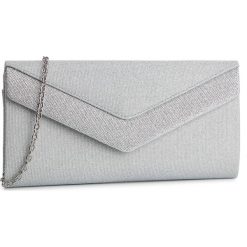 Torebka MENBUR - 840530009 Silver. Szare torebki klasyczne damskie marki Menbur, bez wzorów, z materiału, eleganckie, bez dodatków. Za 179,00 zł.