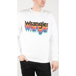 Wrangler Bluza Biały. Białe bluzy męskie Wrangler, l, z nadrukiem, z bawełny, bez kołnierzyka, bez rękawów, bez kaptura. Za 300,95 zł.