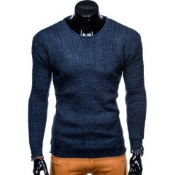 SWETER MĘSKI E109 - GRANATOWY. Czarne swetry klasyczne męskie marki Inny, m, z bawełny. Za 39,00 zł.