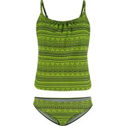 Tankini (2 części) bonprix czarno-zielony neonowy z nadrukiem. Czarne stroje kąpielowe damskie bonprix, z nadrukiem. Za 89,99 zł.