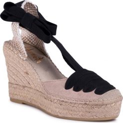 Espadryle VIDORRETA - Campesina 12985 Serraje/Piedra. Brązowe espadryle damskie Vidorreta, bez wzorów, ze skóry, bez obcasa, na obcasie. Za 389,00 zł.