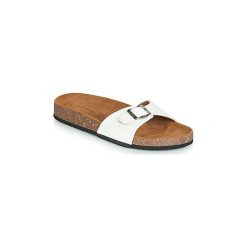 Klapki LPB Shoes OPALINE. Białe klapki damskie marki LPB Shoes, bez wzorów, bez obcasa. Za 109,00 zł.