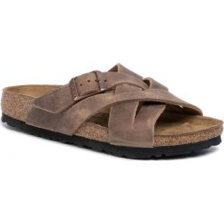 Klapki BIRKENSTOCK - Lugano 1015499 Camberra Old Tabacco. Pomarańczowe klapki damskie Birkenstock, bez wzorów, ze skóry, bez obcasa. W wyprzedaży za 309,00 zł.