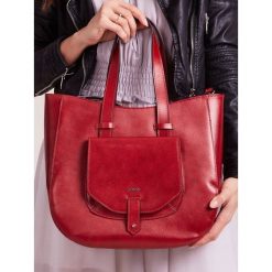 ROVICKY TORBA DAMSKA SHOPPER BAG WOREK BOHO SKÓRA. Czerwone torby damskie na zakupy ROVICKY, w paski, ze skóry, eleganckie, na ramię, duże, bez dodatków. Za 319,00 zł.