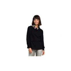 Bluzy Be B084 Bluza z wysokim kołnierzem we wzor. Czarne bluzy damskie BE, s, bez wzorów, bez rękawów, bez kaptura. Za 119,00 zł.