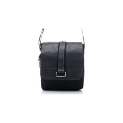 Czarna stylowa retro listonoszka męska paolo peruzzi. Czarne torby męskie skórzane marki Paolo Peruzzi, w paski, ze skóry, eleganckie. Za 129,90 zł.