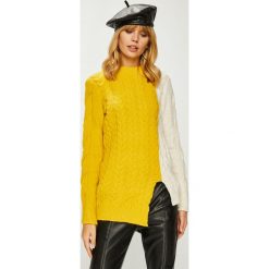Answear - Sweter. Żółte swetry damskie marki ANSWEAR, s, bez wzorów, z poliesteru, bez rękawów, długie, bez kaptura. W wyprzedaży za 69,90 zł.