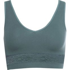 Biustonosz bustier bezszwowy bonprix zielony eukaliptusowy. Zielone biustonosze bonprix, z aplikacjami, z koronki. Za 34,99 zł.