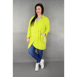 Limonkowa bluza kurtka dresowa casual MODA XXL. Szare bluzy damskie Moda Size Plus Iwanek, na lato, xl, bez wzorów, z tkaniny, casualowe, bez kaptura. Za 155,00 zł.