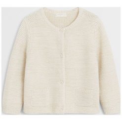 Mango Kids - Sweter dziecięcy Linggy 80-104 cm. Swetry dziewczęce Mango Kids, bez wzorów, z bawełny, z okrągłym kołnierzem, bez rękawów, bez kaptura. W wyprzedaży za 63,90 zł.