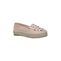 Espadryle damskie: Espadryle Casu Różowe espadryle na platformie z nitami 7680