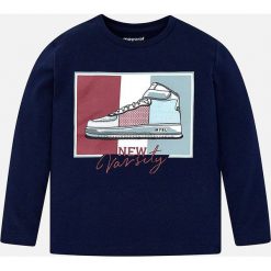 Mayoral - Longsleeve dziecięcy 92-134 cm. Niebieskie t-shirty chłopięce Mayoral, z nadrukiem, z bawełny, z długim rękawem. W wyprzedaży za 49,90 zł.