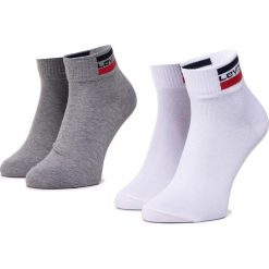 Zestaw 2 par niskich skarpet unisex LEVI'S - 37157-0160 White/Grey. Szare skarpetki damskie bez wzorów, z elastanu. Za 29,00 zł.
