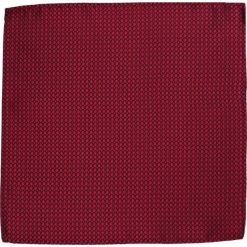 Elegancka, Męska Poszetka - ALTIES - Czerwień, Drobny Wzór POSZALTTANIA0109. Czerwone poszetki męskie Alties, bez wzorów, z materiału, eleganckie. Za 16,90 zł.