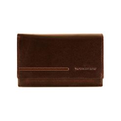 Portfele damskie: Skórzany portfel w kolorze brązowym – (S)10 x (W)14 cm
