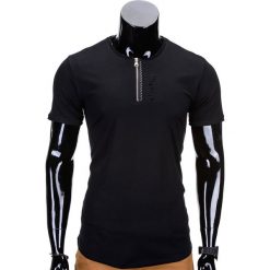 T-shirty męskie: T-SHIRT MĘSKI BEZ NADRUKU S721 – CZARNY