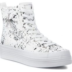 Sneakersy CALVIN KLEIN JEANS - Zazah Splattered RE9792 White. Białe półbuty damskie Calvin Klein Jeans, z jeansu. W wyprzedaży za 309,00 zł.