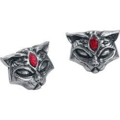 Kolczyki damskie: Alchemy Gothic Sacred Cat Studs Kolczyki – Earpin srebrny