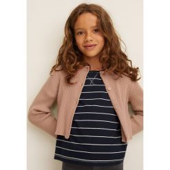 Mango Kids - Kardigan dziecięcy Elisa 110-152 cm. Różowe swetry dziewczęce Mango Kids, z bawełny, z krótkim rękawem, krótkie. W wyprzedaży za 35,90 zł.