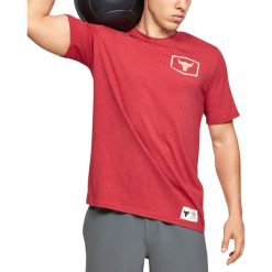 Under Armour Project Rock Iron Paradise Koszulka Czerwony. Czerwone podkoszulki męskie Under Armour, xxl, z nadrukiem, z elastanu, rockowe, bez kołnierzyka, krótkie. Za 188,95 zł.
