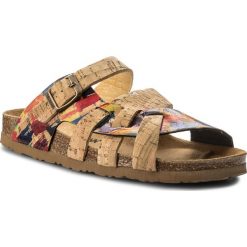 Klapki DR. BRINKMANN - 701122 Kork/Multi 0. Pomarańczowe klapki damskie marki Dr. Brinkmann, bez wzorów, ze skóry, bez obcasa. Za 149,00 zł.