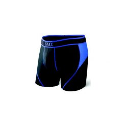 BOKSERKI MĘSKIE SAXX KINETIC - BLACK/COBALT. Czarne bokserki męskie marki Saxx, z dzianiny. Za 159,00 zł.
