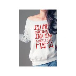 Jedną ręką bluza dla karmiących matek. Szare bluzy damskie One mug a day, s, z nadrukiem, z bawełny, bez rękawów, bez kaptura. Za 159,00 zł.