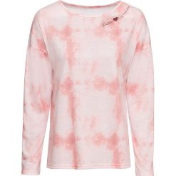 Shirt z długim rękawem w batikowy wzór bonprix jasnoróżowy. Różowe koszulki damskie bonprix, bez wzorów, bez kołnierzyka. Za 64,99 zł.
