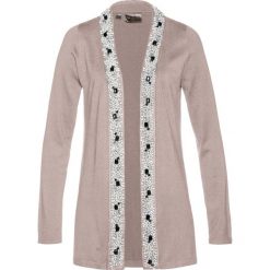 Kardigany damskie: Sweter rozpinany bonprix kamienisty