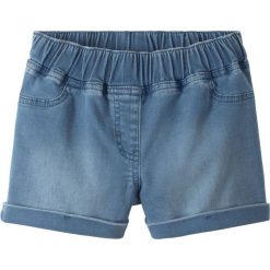 Szorty dresowe w optyce dżinsowych bonprix niebieski "bleached”. Niebieskie spodnie dziewczęce bonprix, bez wzorów, z dresówki. Za 54,99 zł.