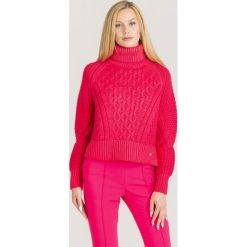 GOLF ELISABETTA FRANCHI. Różowe swetry damskie Elisabetta Franchi, z aplikacjami, z wełny, bez rękawów, bez kaptura. Za 1211,40 zł.