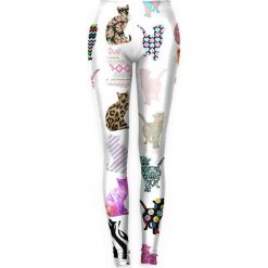 Legginsy: Legginsy w kolorze białym ze wzorem