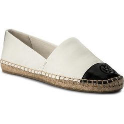 Espadryle TORY BURCH - Color Block Flat Espadrille 51158649 Ivory/Black 106. Białe espadryle damskie Tory Burch, bez wzorów, ze skóry, bez obcasa, na płaskiej podeszwie. W wyprzedaży za 579,00 zł.
