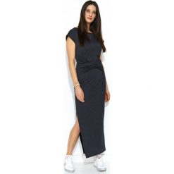 Sukienka maxi z rozcięciem n176. Sukienki damskie Nunu, s, bez wzorów, z okrągłym kołnierzem, z krótkim rękawem, długie, mini. Za 129,00 zł.