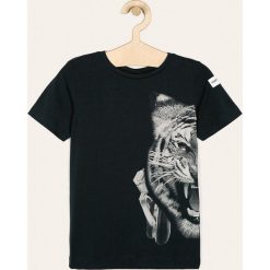 Name it - T-shirt dziecięcy 116-152 cm. Niebieskie t-shirty chłopięce Name it, z nadrukiem, z bawełny, bez rękawów. Za 39,90 zł.