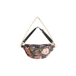 Nerka welurowa kwiaty. Czarne nerki damskie Sacky.bag, w paski, z weluru, duże, z nadrukiem, bez dodatków. Za 130,00 zł.