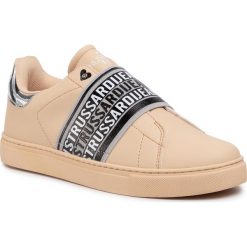 Sneakersy TRUSSARDI JEANS - 79A00480 P010. Brązowe półbuty damskie Trussardi Jeans, z jeansu. W wyprzedaży za 539,00 zł.